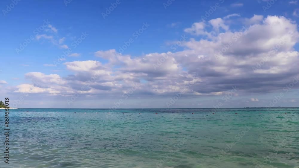 Tropical Caribbean beach clear turquoise water Playa del Carmen Mexico. Tropical Caribbean beach clear turquoise water Playa del Carmen Mexico.