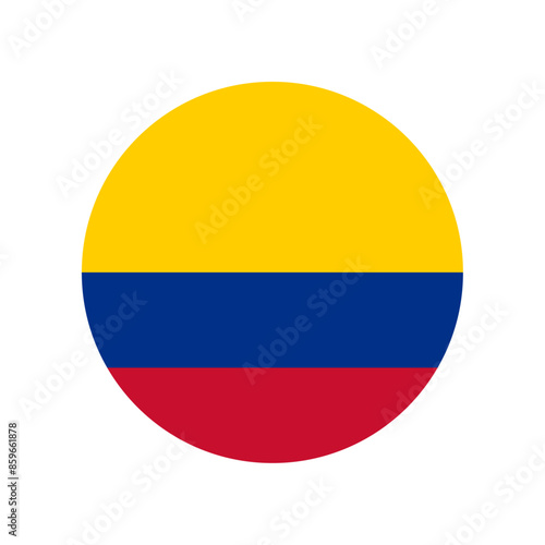Round Colombia flag icon
