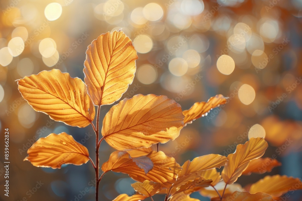 Golden Autumn Leaves in Sunlight Golden Autumn Leaves in Sunlight