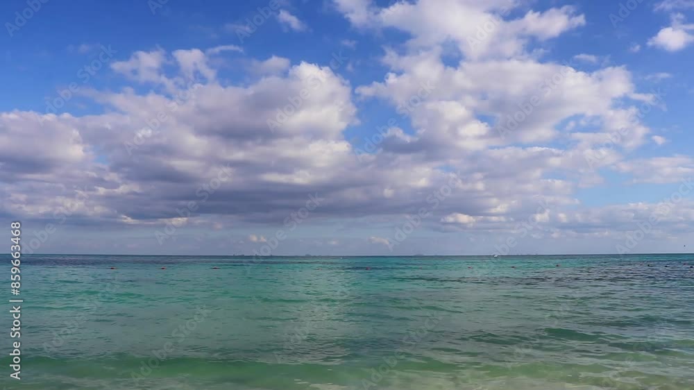 Tropical Caribbean beach clear turquoise water Playa del Carmen Mexico. Tropical Caribbean beach clear turquoise water Playa del Carmen Mexico.