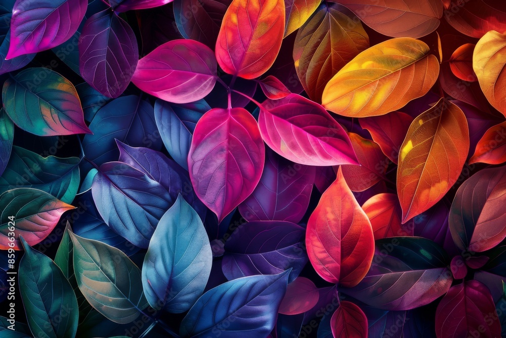 Colorful Gradient Leaves Background Colorful Gradient Leaves Background
