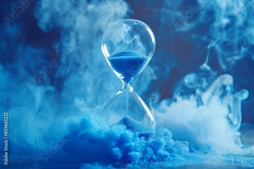 Hourglass in Blue Smoke and Foam