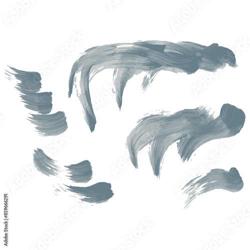 シンプルな筆跡の水彩テクスチャー素材　ベクター