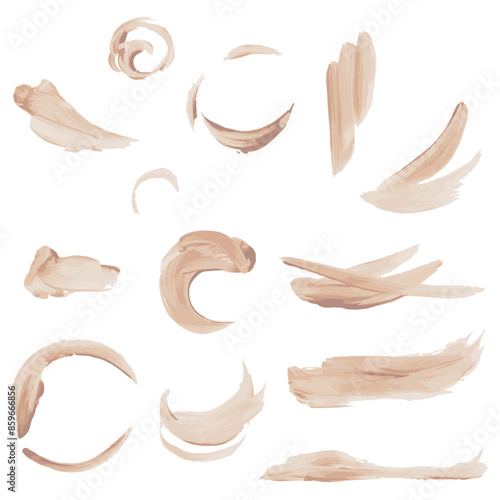 シンプルな筆跡の水彩テクスチャー素材　ベクター