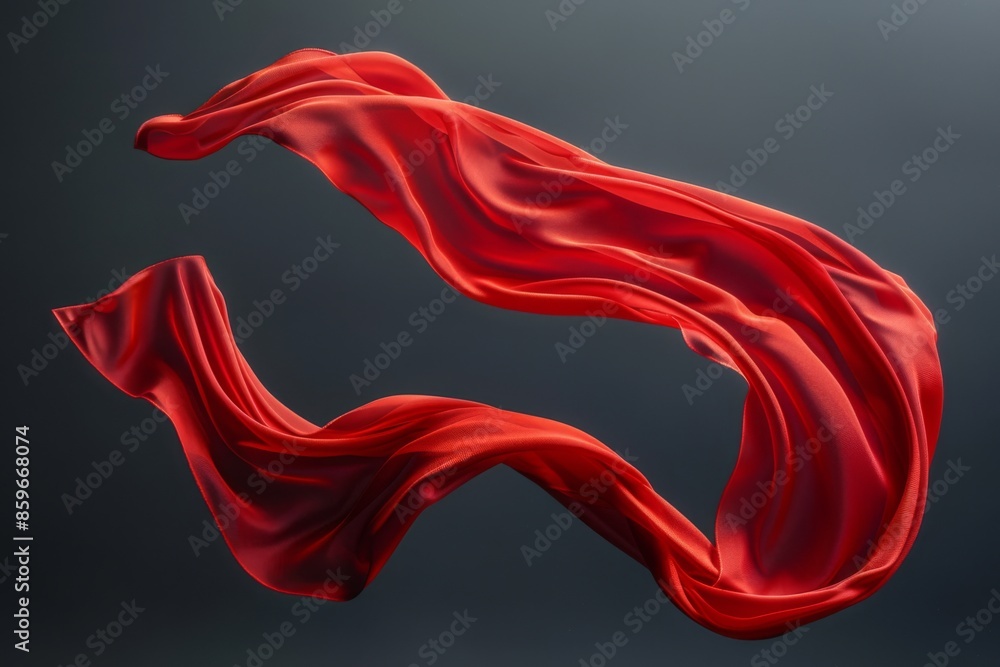 Red Satin Fabric Floating Red Satin Fabric Floating