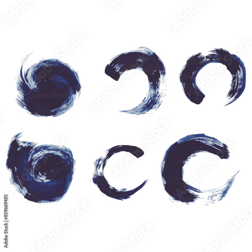 シンプルな筆跡の水彩テクスチャー素材　ベクター