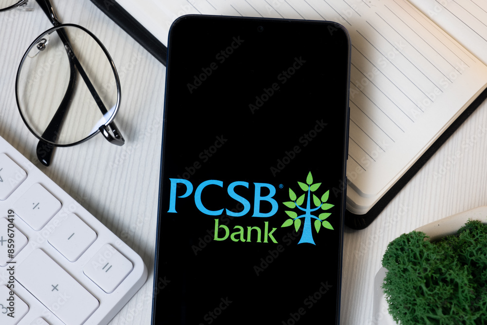 New York, USA - 1 June 2024: PCSB Bank Logo on Phone Screen, Company ...