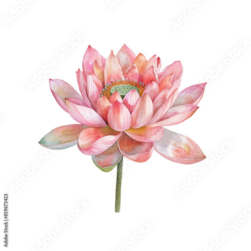 lotus flower vector illustration in watercolor style