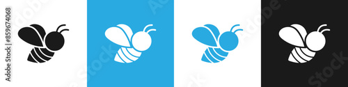 Bee icon. Honey bee simple icon. Honey and bee pollen concept. Healthy lifestyle. Vector. Product containing honey.