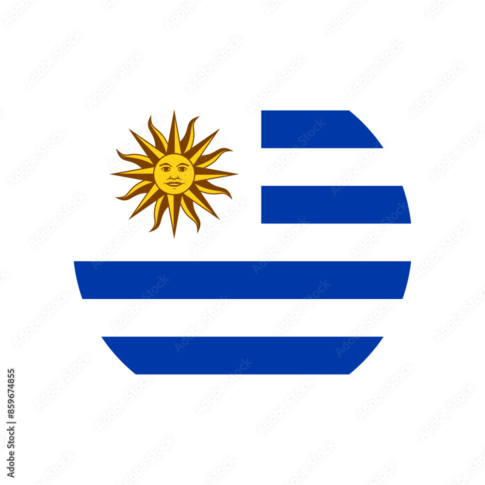 Obraz premium Round Uruguay flag icon
