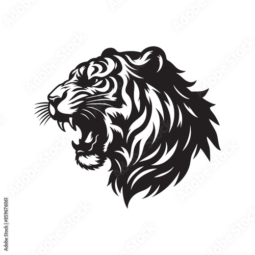 Wallpaper Mural Tiger Head vector Tattoo. Mascot Creative Torontodigital.ca