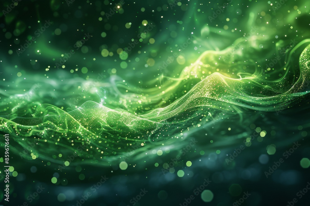 Abstract Green Light Waves Abstract Green Light Waves