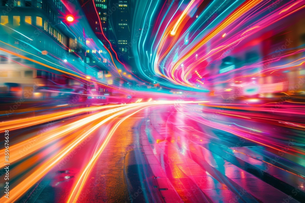 Neon City Lights at Night Neon City Lights at Night