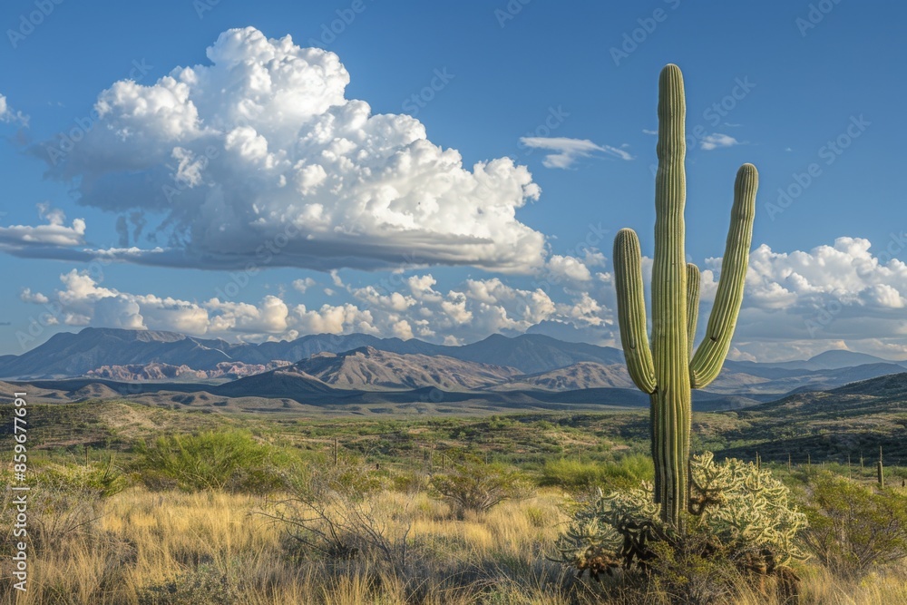 Desert Landscape with Saguaro Cactus Desert Landscape with Saguaro Cactus