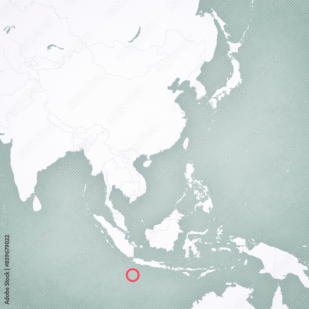 Obraz premium Map of East Asia - Christmas Island