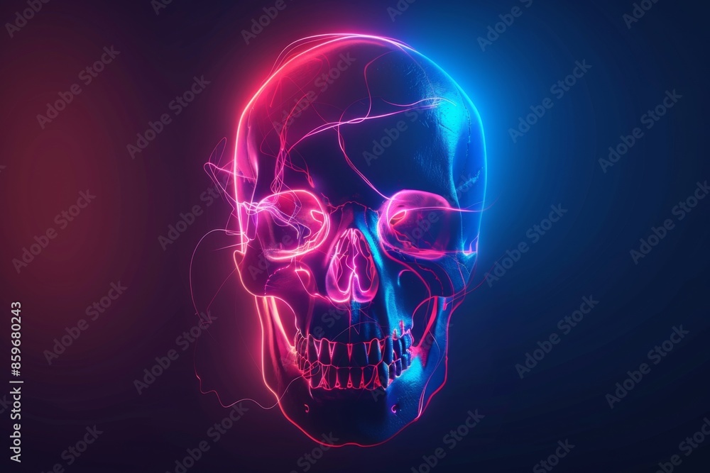 Neon Skull Art Neon Skull Art