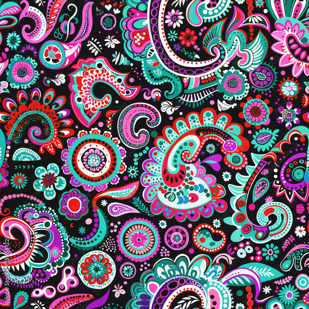 Fototapeta premium Decorative seamless pattern. Repeating colorful design.