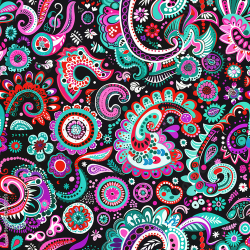 Decorative seamless pattern. Repeating colorful design.