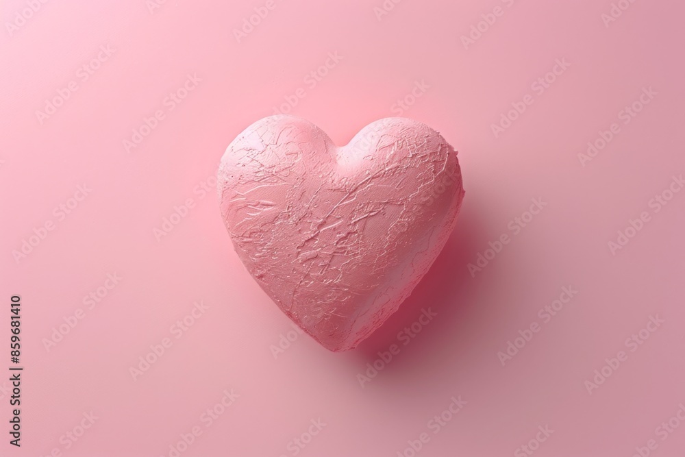 Textured Pink Heart on Pastel Background Textured Pink Heart on Pastel Background