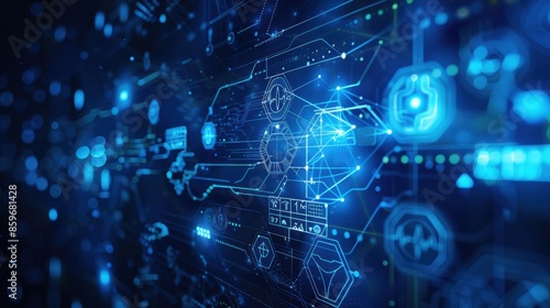 Medical technology , telemedicine, virtual hospital, healthcare and medicine background