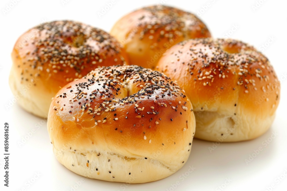 Freshly Baked Bagels with Poppy and Sesame Seeds