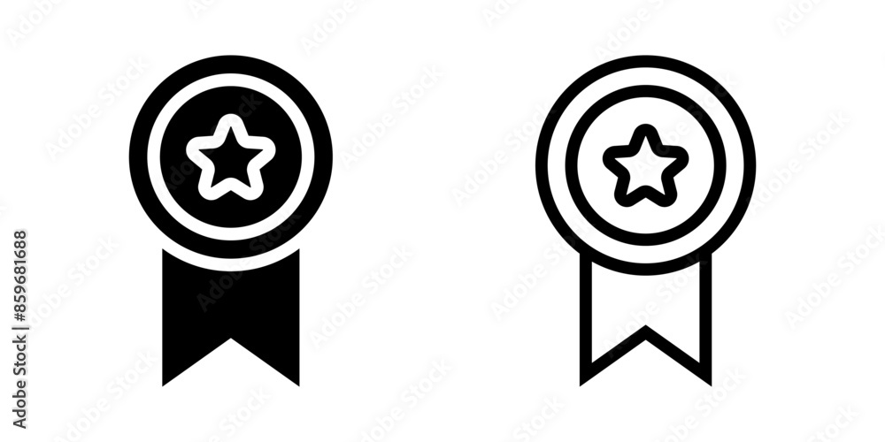 Medal icon. Quality sign. Flat illustration of vector icon on white background Medal icon. Quality sign. Flat illustration of vector icon on white background