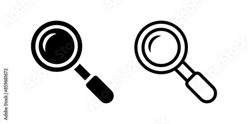 Magnifying Glass icon set. Search sign. Flat illustration of vector icon on white background