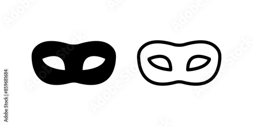 Mask icon set. festival masks design. Flat illustration of vector icon on white background