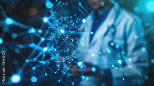 Medical technology , telemedicine, virtual hospital, healthcare and medicine background