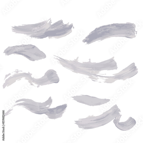 シンプルな筆跡の水彩テクスチャー素材　ベクター