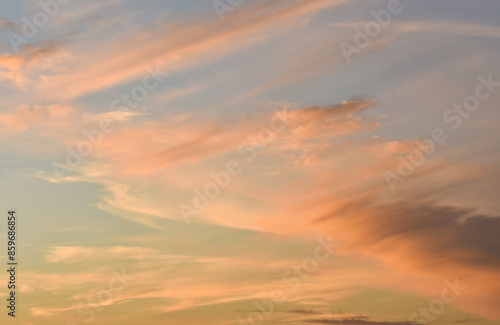 Beautiful, colorful clouds at sunset sky	
