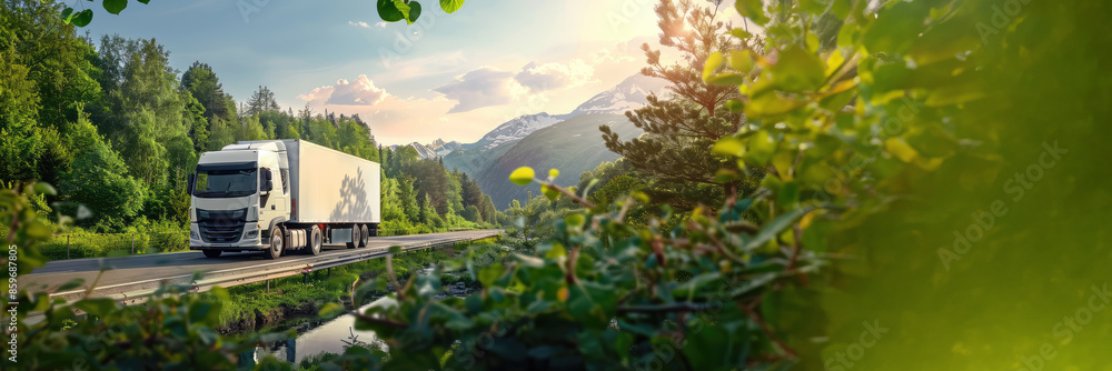 sustainable delivery background, eco friendly logistics and shipping ...
