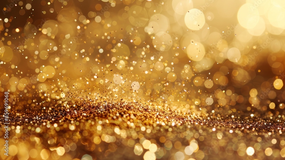 Golden Glitter Bokeh Background with Sparkling Texture Golden Glitter Bokeh Background with Sparkling Texture
