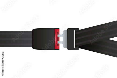 Safety belt and fasten your seat belt journey safety first concept flat vector illustration.	