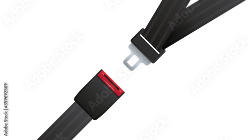 Safety belt and fasten your seat belt journey safety first concept flat vector illustration.	