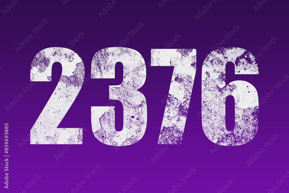 flat white grunge number of 2376 on purple background. flat white grunge number of 2376 on purple background.