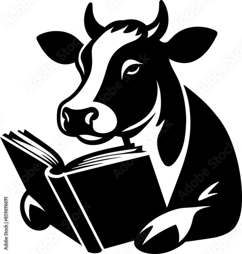 cow with book