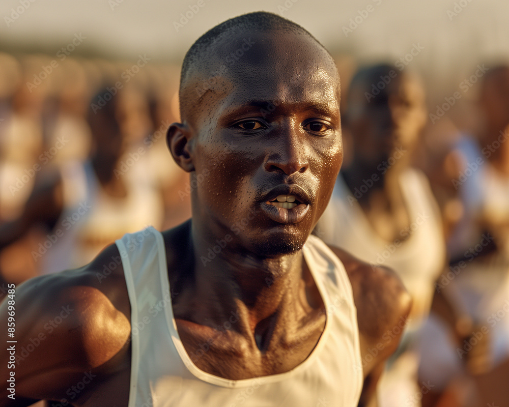 African Male Athelete-Running African Male Athelete-Running