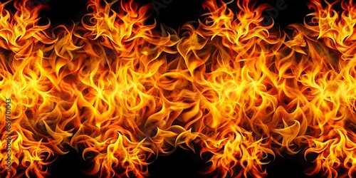 Fire Background. Flames Texture. Firestorm. Wall Of Fire. photo