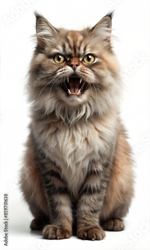 Angry Cat isolated on a white background 