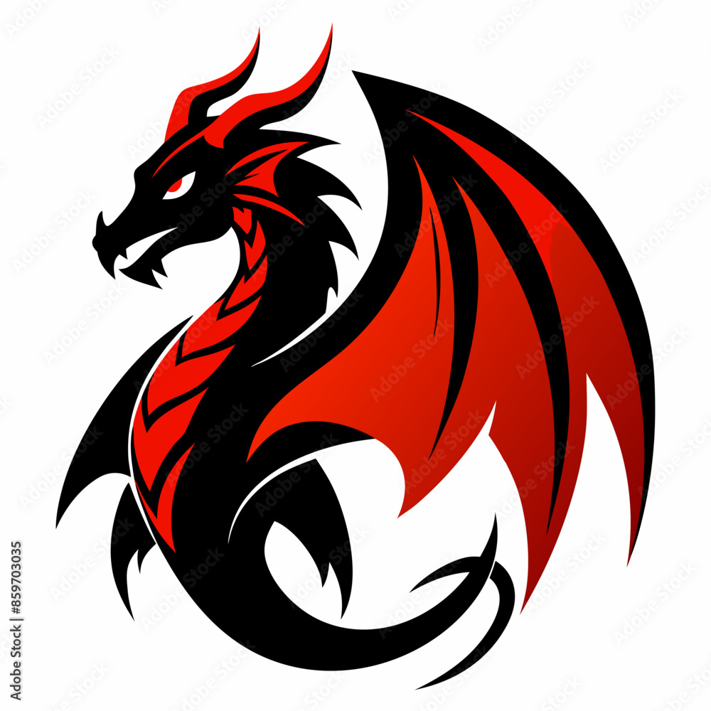 dragon logo for t-shirt design silhouette vector art illustration dragon logo for t-shirt design silhouette vector art illustration