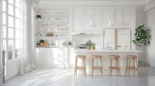 Modern White Kitchen with a Classic Touch