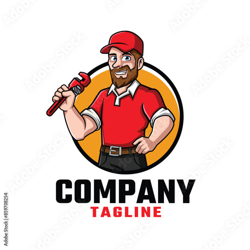Plumber Cartoon Mascot Logo Design for Your Company