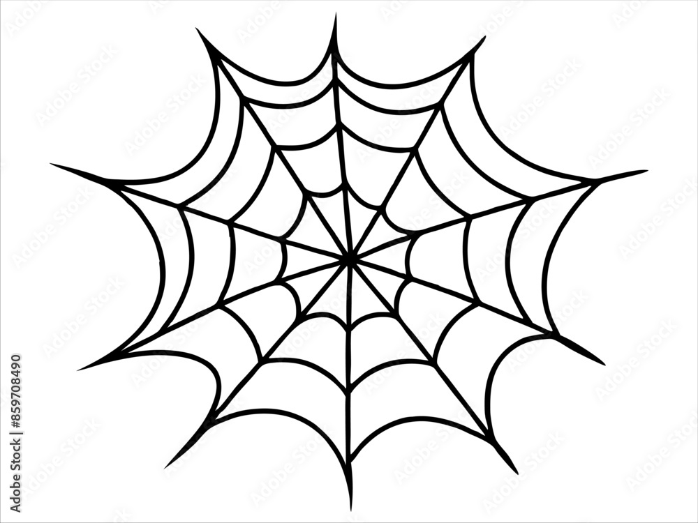 Black silhouette of a spider web isolated on a white background. Concept of Halloween, cobweb, arachnid, minimalist style, spooky design. Print, icon, illustration element. Art Black silhouette of a spider web isolated on a white background. Concept of Halloween, cobweb, arachnid, minimalist style, spooky design. Print, icon, illustration element. Art