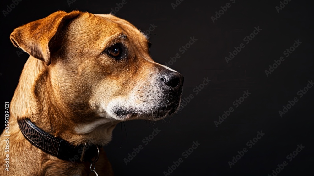 a dog with a dog collar a dog with a dog collar