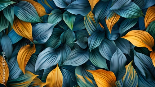 Wallpaper Mural Abstract leaves in the background, a pattern that resembles nature's design. Bright green decoration, a representation of plant life. Torontodigital.ca