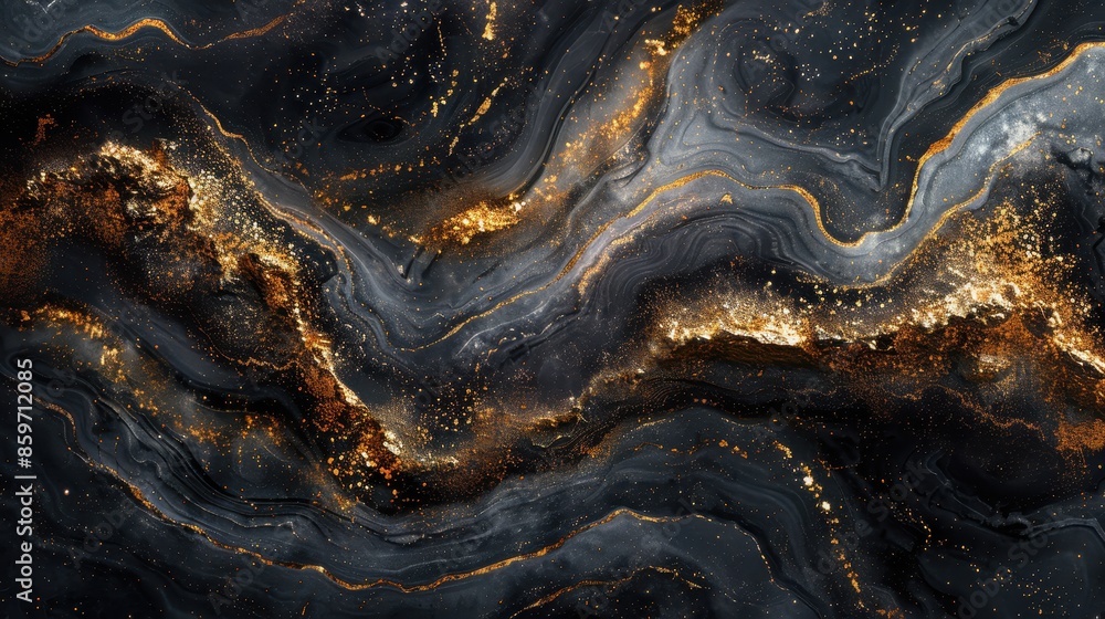 This image features an abstract marble pattern with swirling black and golden accents, creating a dynamic and visually intriguing representation that exudes elegance and richness. This image features an abstract marble pattern with swirling black and golden accents, creating a dynamic and visually intriguing representation that exudes elegance and richness.