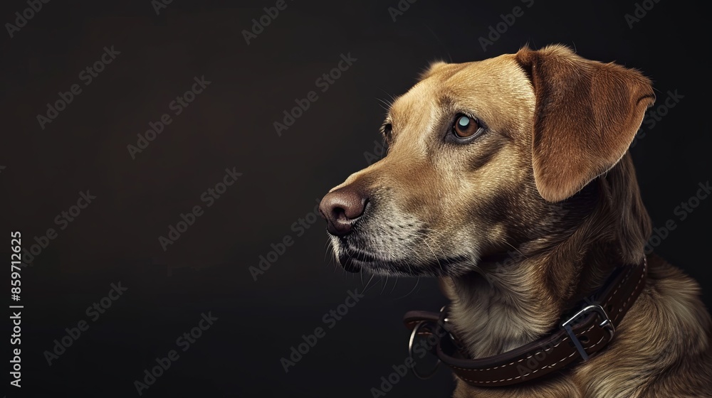 a dog with a dog collar a dog with a dog collar