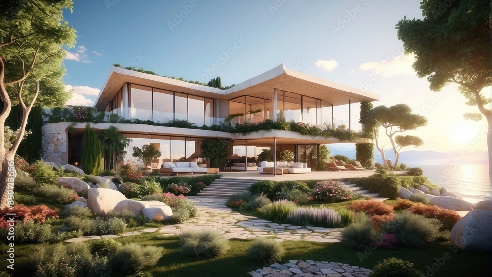 Beautiful villa with a soothing garden by the sea Beautiful villa with a soothing garden by the sea