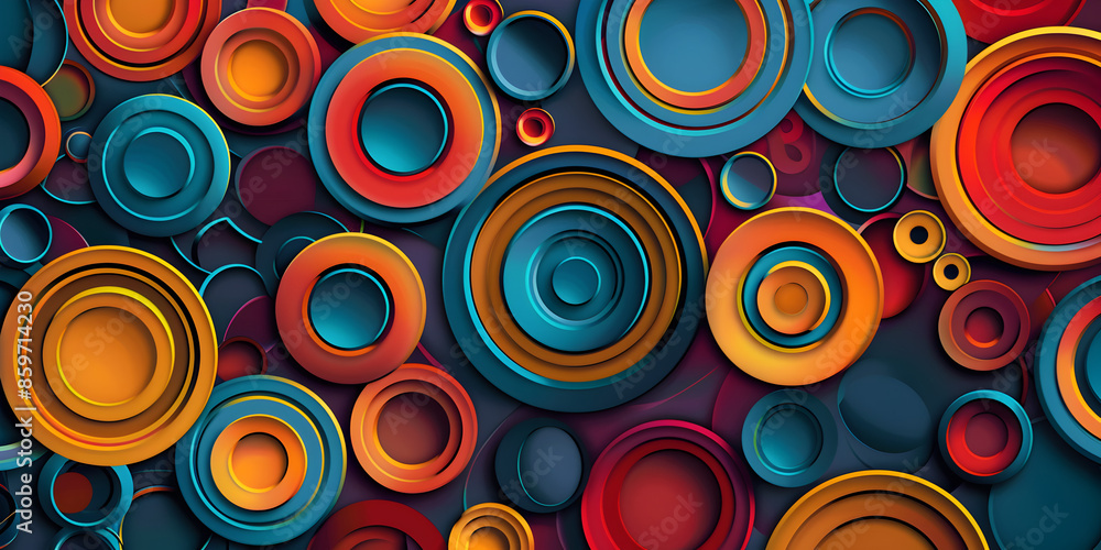 Abstract colorful circles and lines.
Abstract colorful circles and lines.